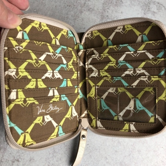 Vera Bradley Zip Wallet Birdie Linen Leather Trim - Picture 3 of 8